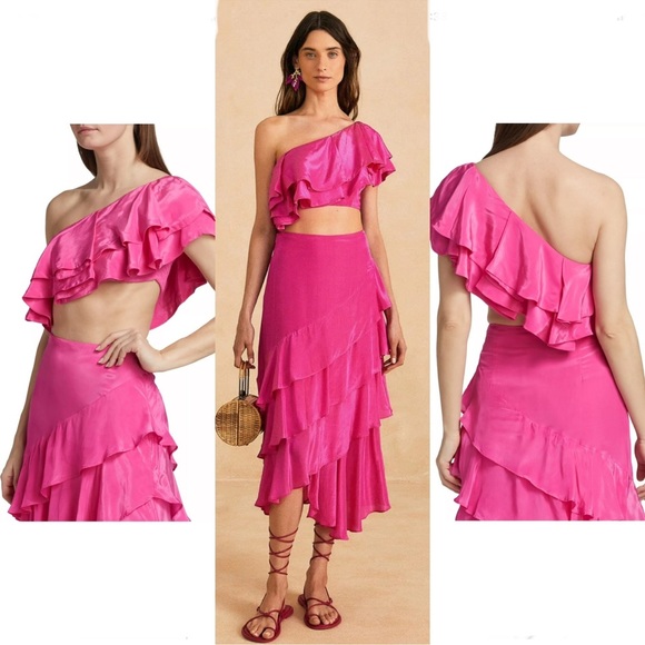 FARM Rio Dresses & Skirts - NWT FARM Rio [2-Pc] Marocaine Asymmetric Ruffle Skirt &  Ruffle Top